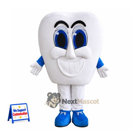 Tooth Mascot Costume - Blue Shoes Tooth Mascot Costume - Blue Shoes