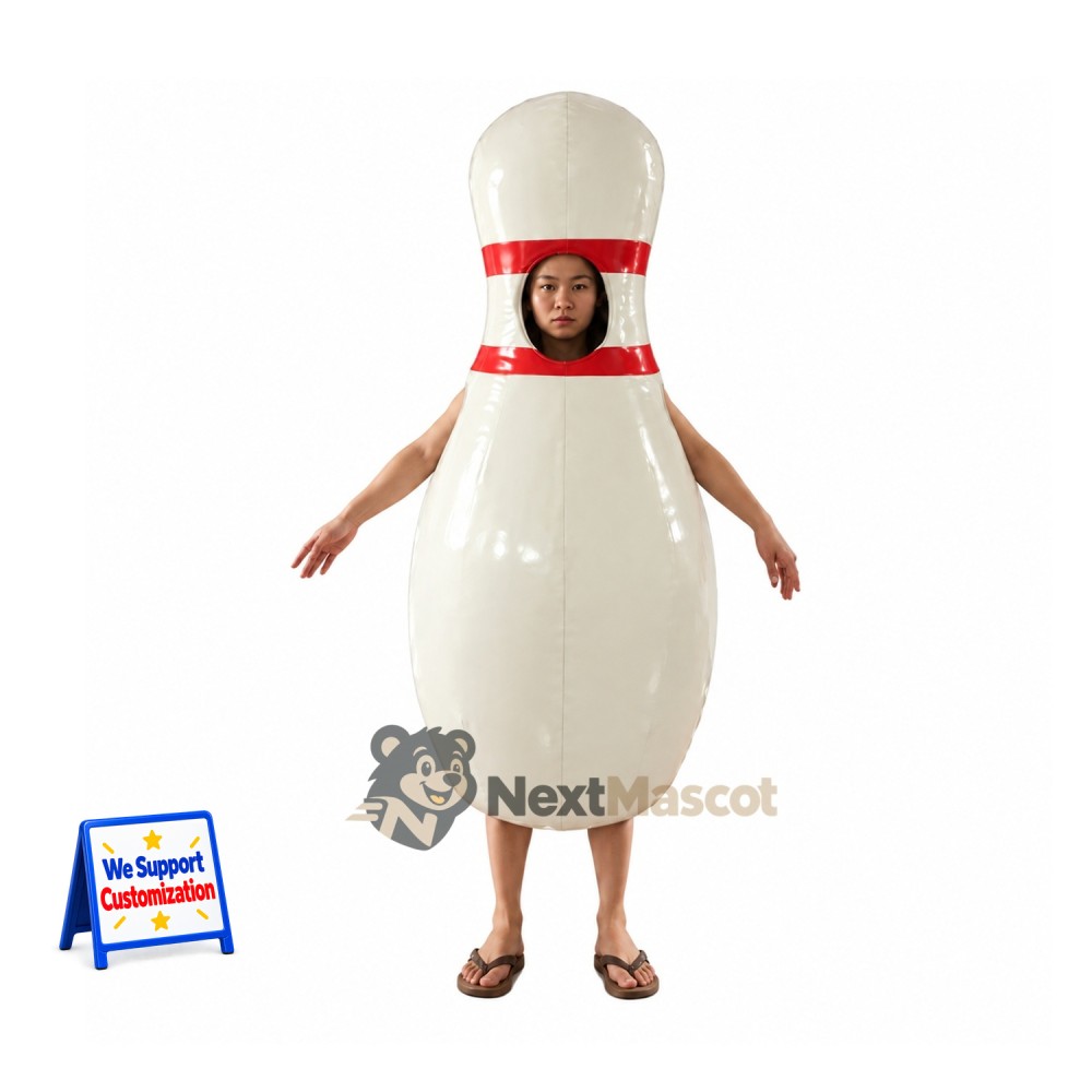 Bowling Pin Mascot Costume for Festivals Bowling Pin Mascot Costume for Festivals
