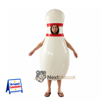 Bowling Pin Mascot Costume for Festivals Bowling Pin Mascot Costume for Festivals