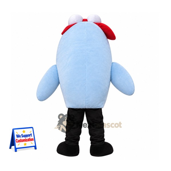 Monster Mascot Costume - Blue, Red Bow Tie Monster Mascot Costume - Blue, Red Bow Tie