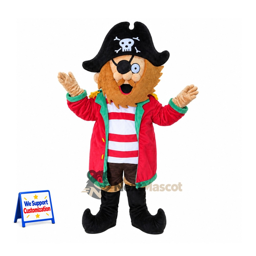 Pirate Captain Mascot Costume for Community Events Pirate Captain Mascot Costume for Community Events