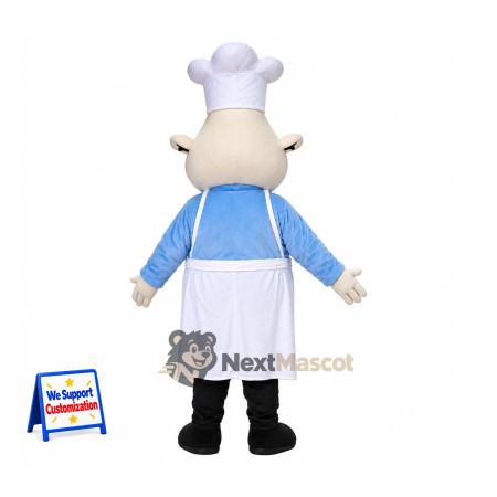 Chef Mascot Costume - Blue Shirt and White Apron Chef Mascot Costume - Blue Shirt and White Apron