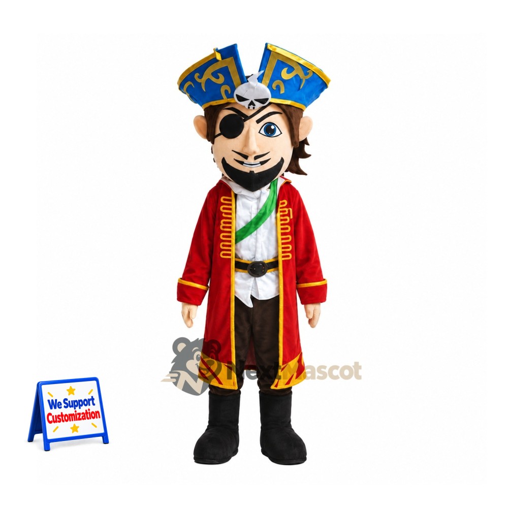 Pirate Captain Mascot Costume - Red Coat for School Events Pirate Captain Mascot Costume - Red Coat for School Events