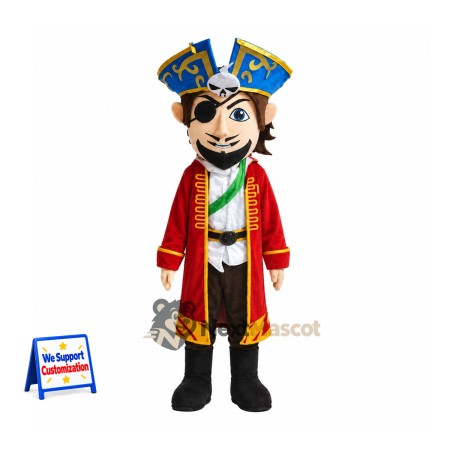Pirate Captain Mascot Costume - Red Coat for School Events Pirate Captain Mascot Costume - Red Coat for School Events