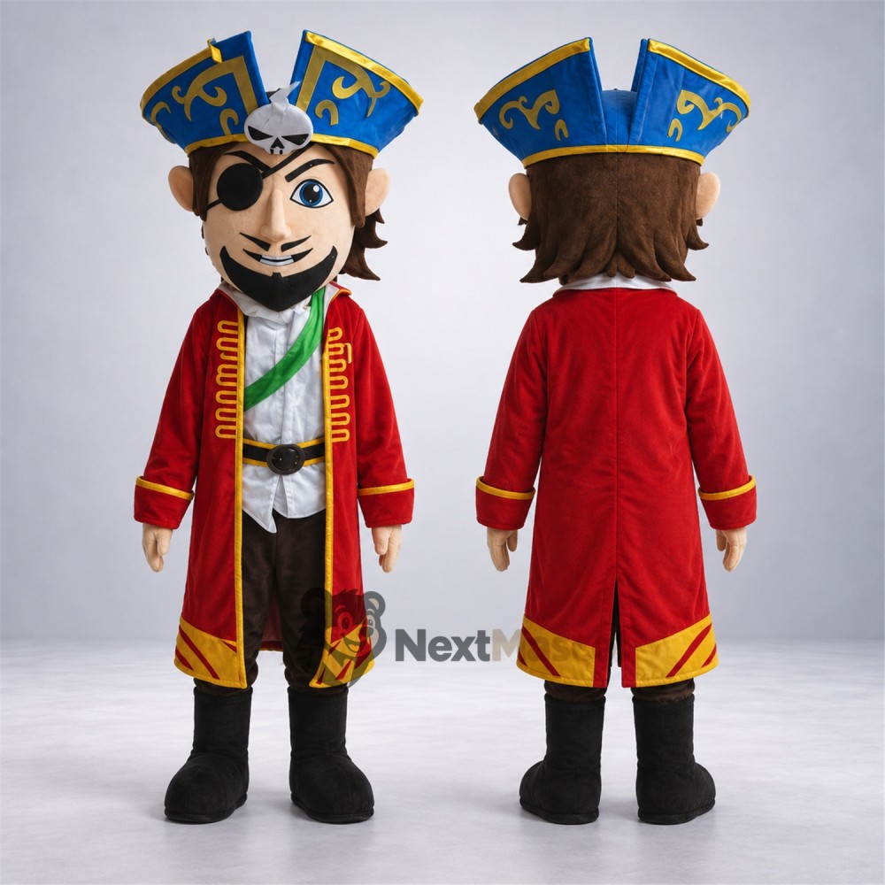 Pirate Captain Mascot Costume - Red Coat for School Events Pirate Captain Mascot Costume - Red Coat for School Events