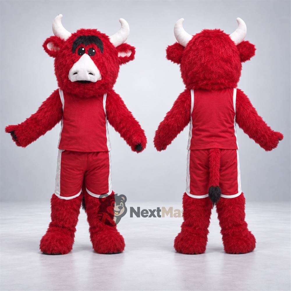 Bull Mascot Costume - Red for Fundraisers
