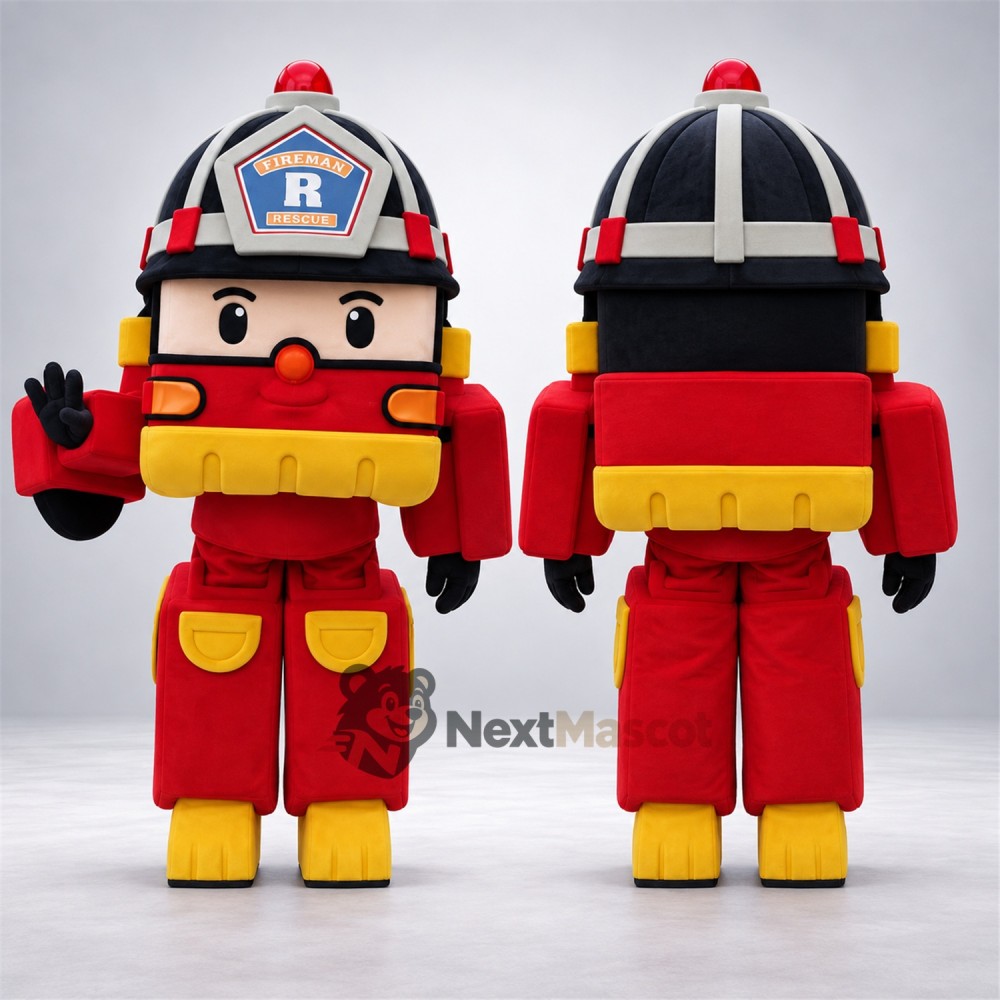 Rescue Robot Mascot Costume - Red Rescue Robot Mascot Costume - Red