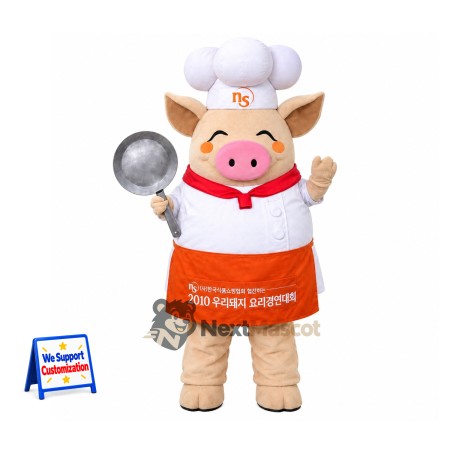Pig Mascot Costume - Chef Style for Parades