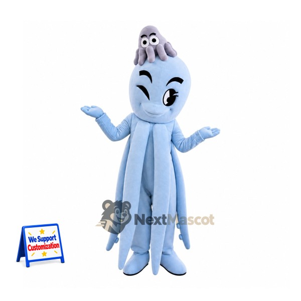 Squid Mascot Costume - Blue for Ocean Events