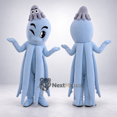 Squid Mascot Costume - Blue for Ocean Events Squid Mascot Costume - Blue for Ocean Events