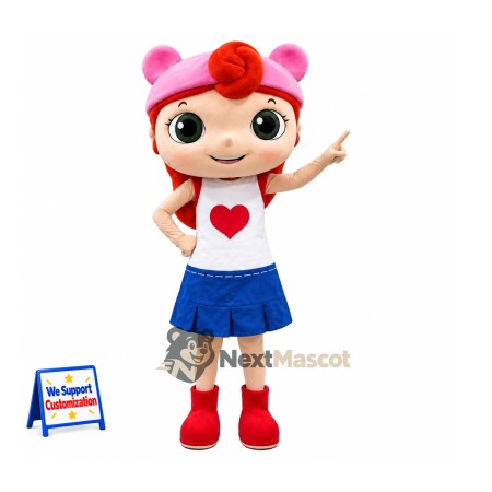 Girl Mascot Costume - Blue Skirt Girl Mascot Costume - Blue Skirt