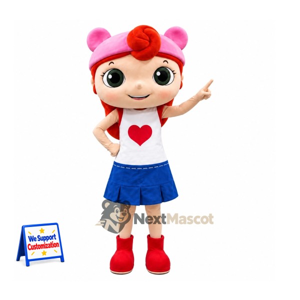 Girl Mascot Costume - Blue Skirt