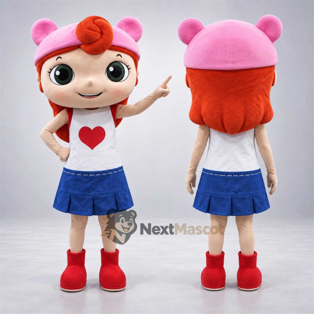 Girl Mascot Costume - Blue Skirt Girl Mascot Costume - Blue Skirt