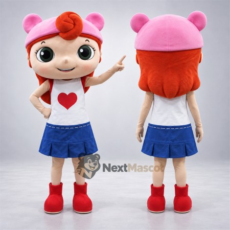 Girl Mascot Costume - Blue Skirt Girl Mascot Costume - Blue Skirt