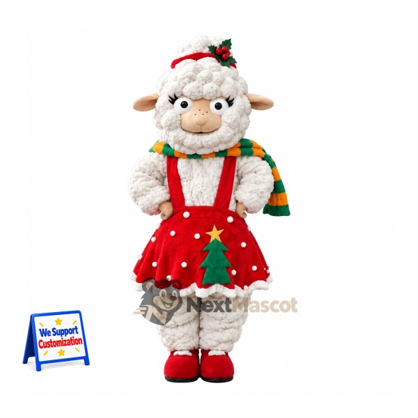 Sheep Mascot Costume - Christmas Theme