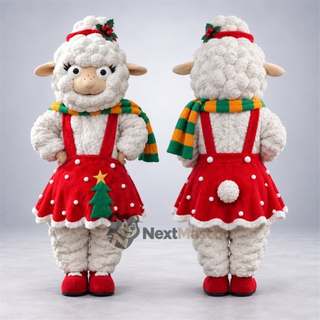 Sheep Mascot Costume - Christmas Theme