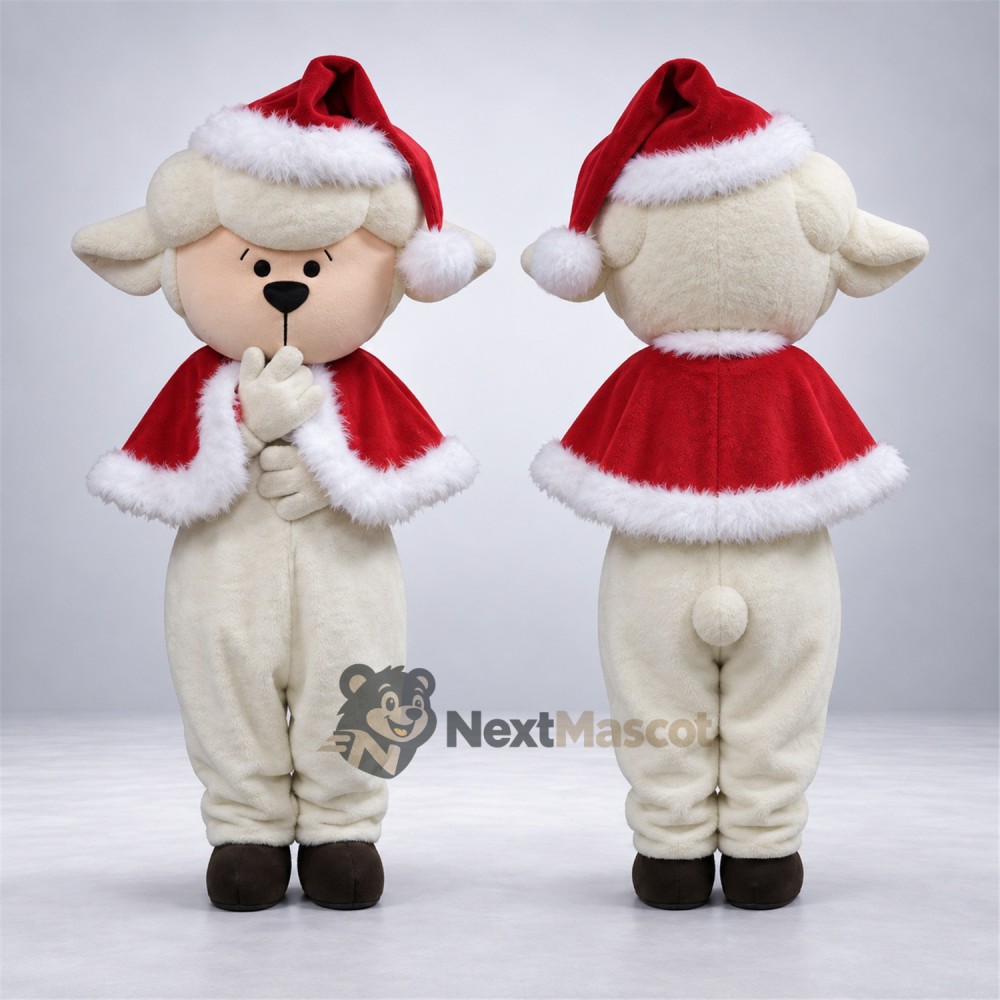 Sheep Mascot Costume - Christmas Theme for Christmas Parades Sheep Mascot Costume - Christmas Theme for Christmas Parades
