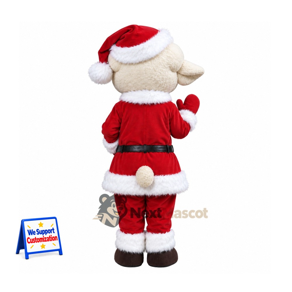 Sheep Mascot Costume - Red Santa Suit Sheep Mascot Costume - Red Santa Suit
