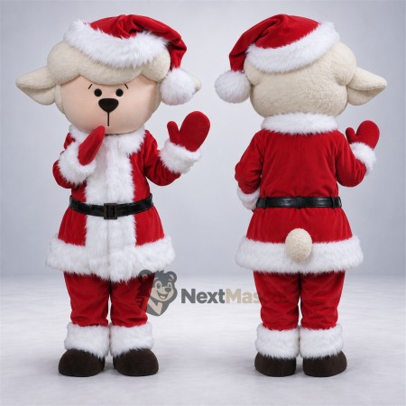 Sheep Mascot Costume - Red Santa Suit Sheep Mascot Costume - Red Santa Suit