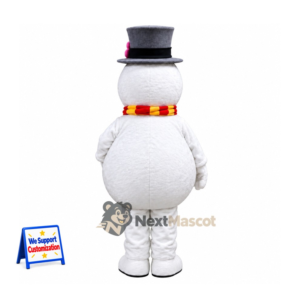 Snowman Mascot Costume - Yellow Scarf Snowman Mascot Costume - Yellow Scarf