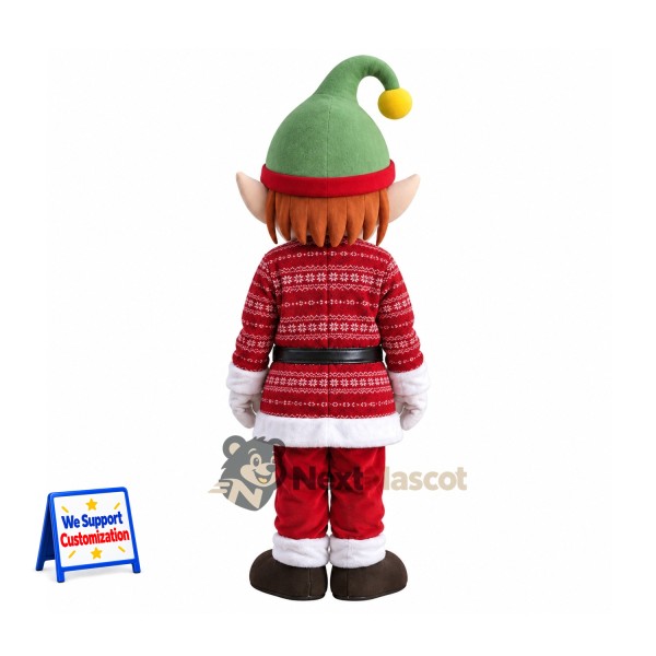 Christmas Elf Mascot Costume for Christmas Photos Christmas Elf Mascot Costume for Christmas Photos