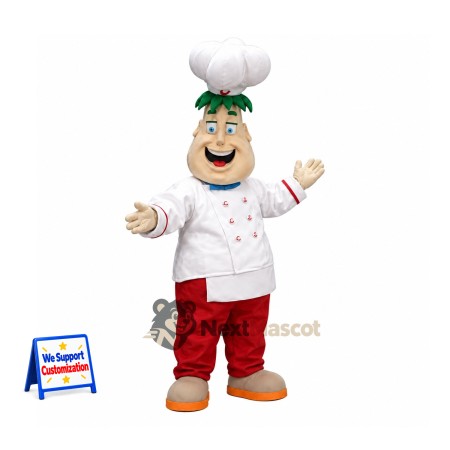 Chef Mascot Costume - Red Pants Chef Mascot Costume - Red Pants