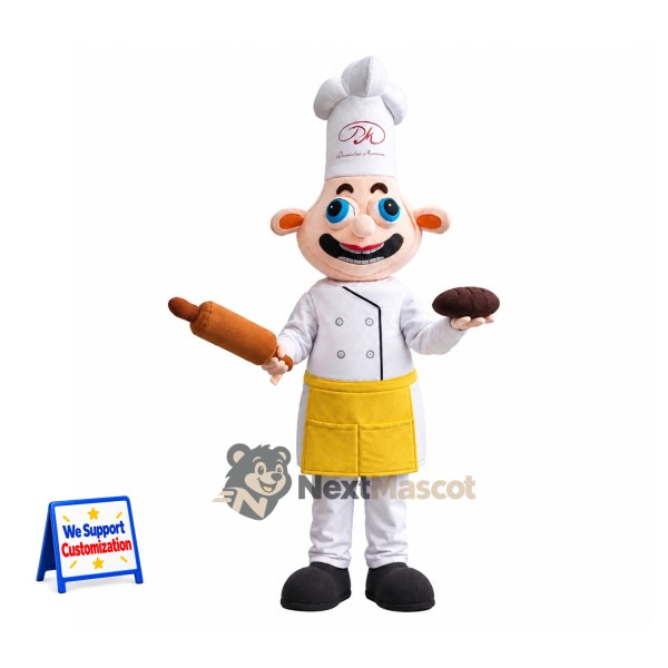 Chef Mascot Costume - Yellow Apron