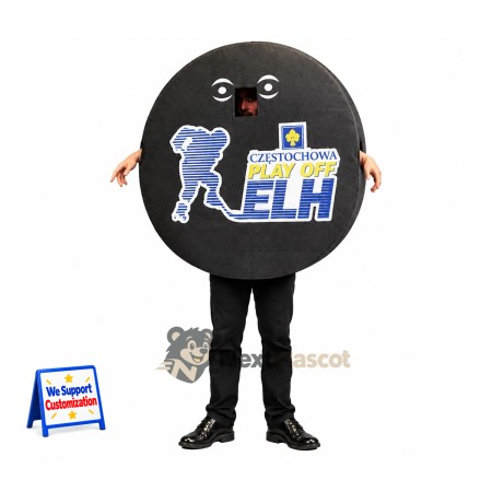 Hockey Puck Mascot Costume Hockey Puck Mascot Costume