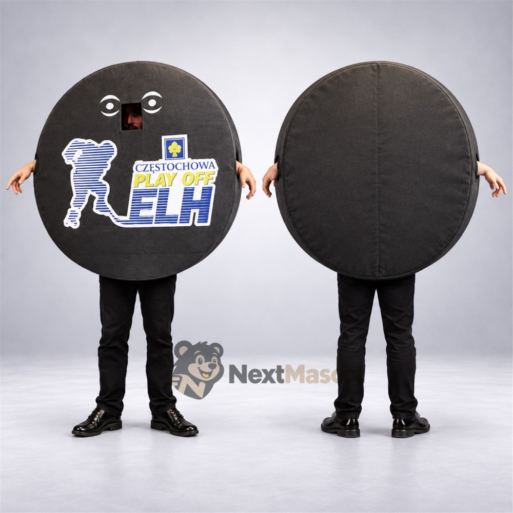 Hockey Puck Mascot Costume Hockey Puck Mascot Costume