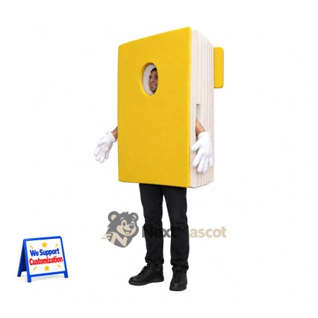 Book Mascot Costume - Yellow Book Mascot Costume - Yellow