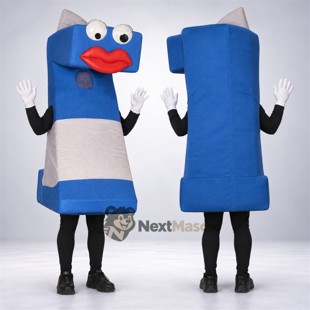 Carton Mascot Costume - Blue and White Carton Mascot Costume - Blue and White