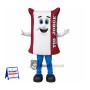 Bag Mascot Costume - White and Burgundy