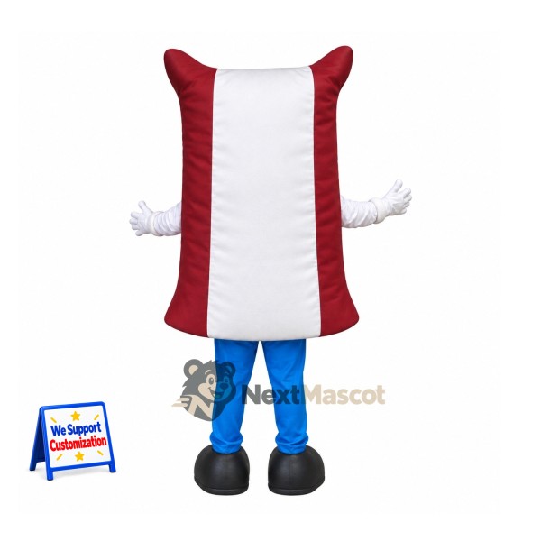 Bag Mascot Costume - White and Burgundy