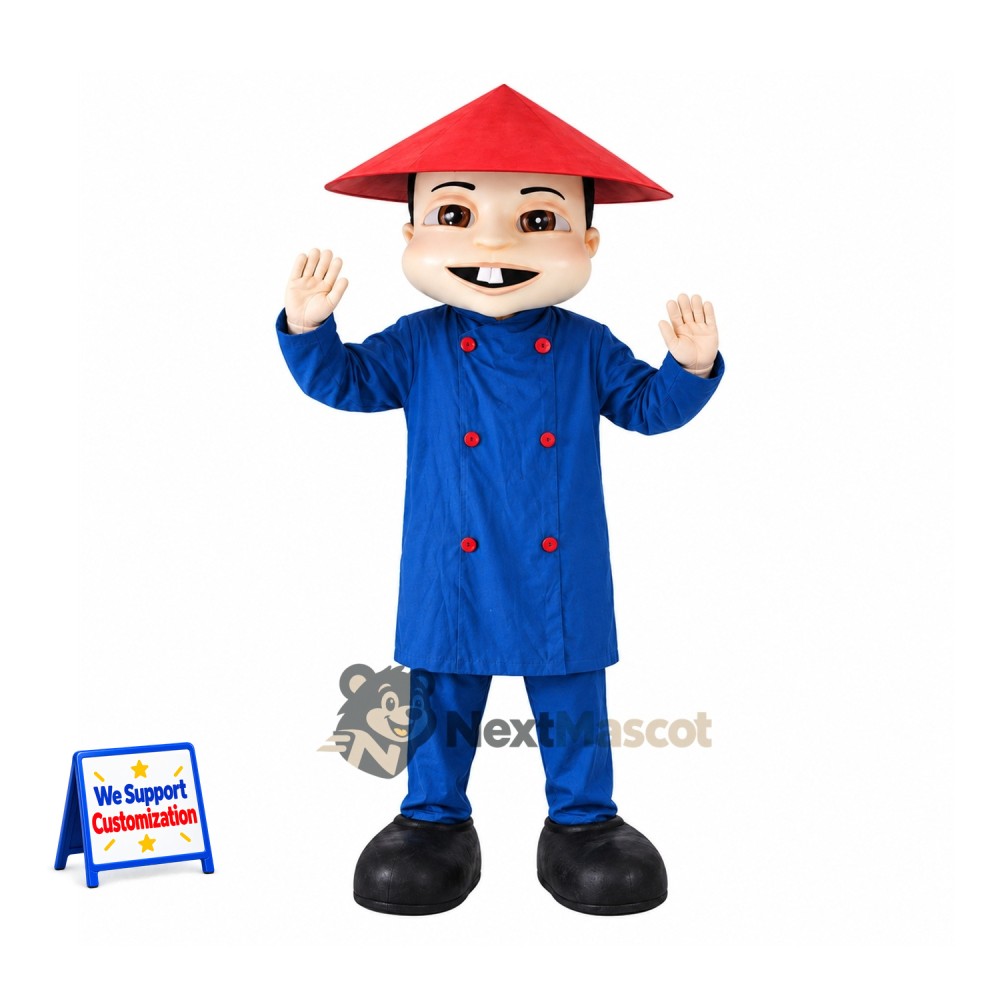 Man Mascot Costume - Blue Coat
