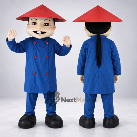 Man Mascot Costume - Blue Coat