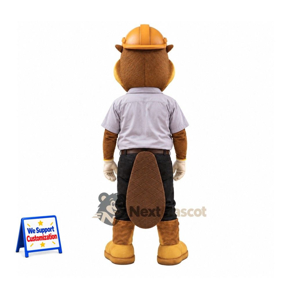 Beaver Mascot Costume - Construction Style