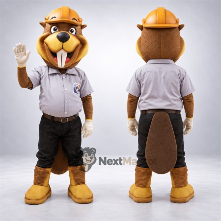 Beaver Mascot Costume - Construction Style