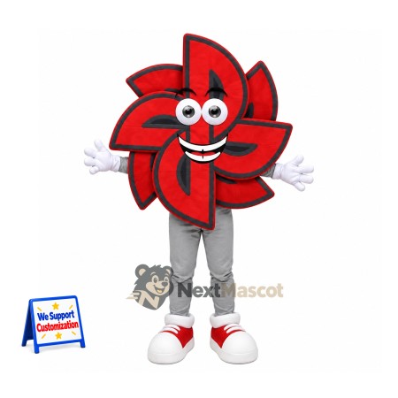 Pinwheel Mascot Costume - Red Pinwheel Mascot Costume - Red