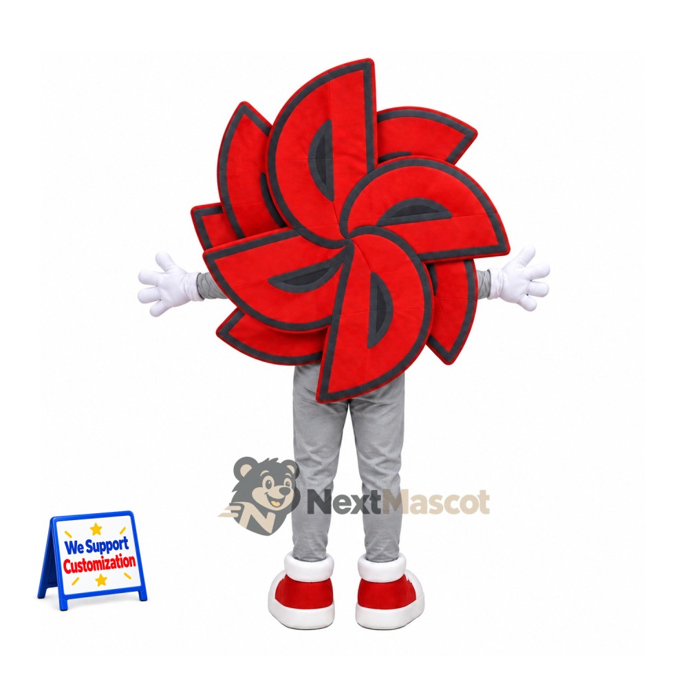 Pinwheel Mascot Costume - Red Pinwheel Mascot Costume - Red