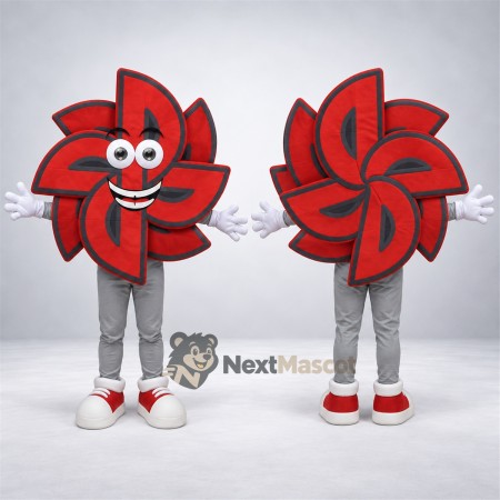 Pinwheel Mascot Costume - Red Pinwheel Mascot Costume - Red