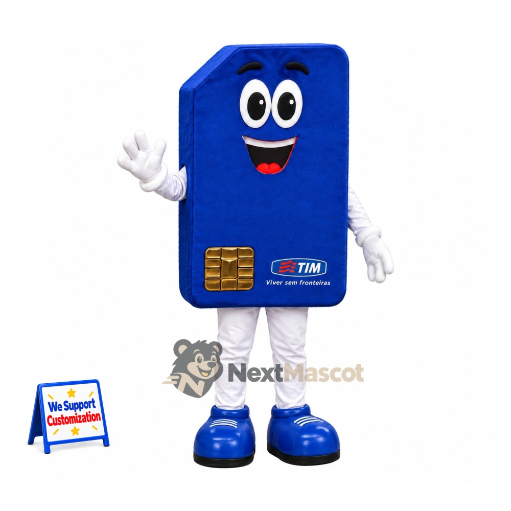 SIM Card Mascot Costume - Blue