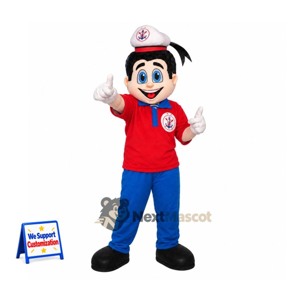 Boy Mascot Costume - Red Shirt
