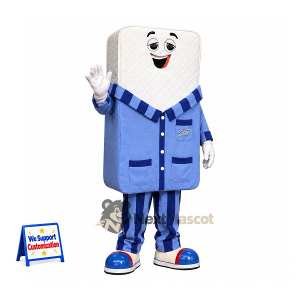 Mattress Mascot Costume - White, Pajamas
