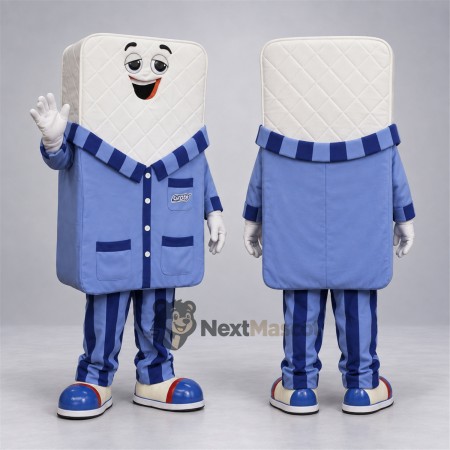 Mattress Mascot Costume - White, Pajamas Mattress Mascot Costume - White, Pajamas