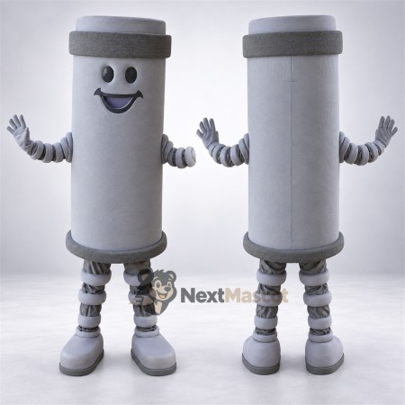 Cylinder Mascot Costume - Gray Cylinder Mascot Costume - Gray