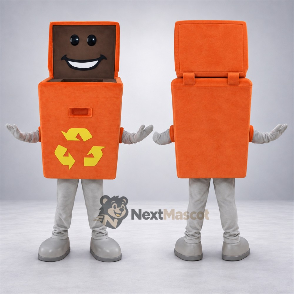 Recycling Bin Mascot Costume - Orange Recycling Bin Mascot Costume - Orange