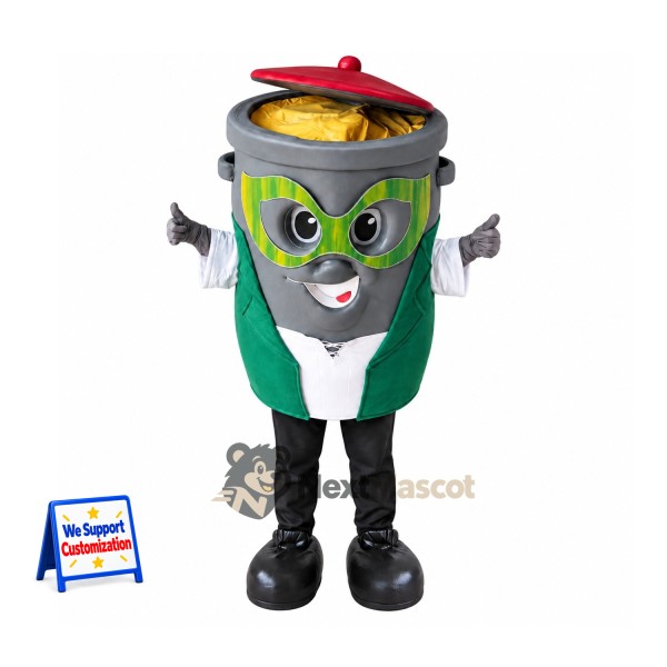 Trash Can Mascot Costume - Green