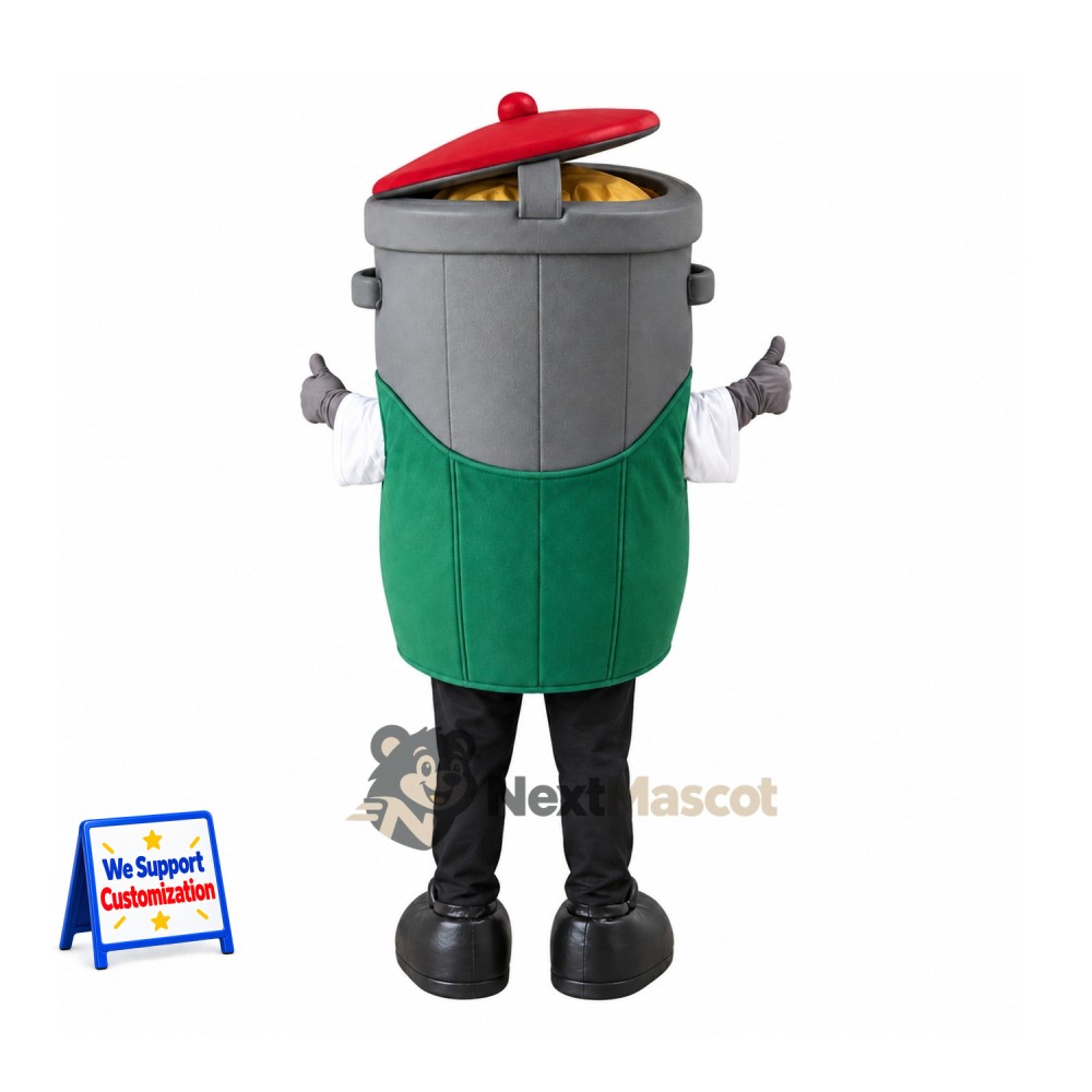 Trash Can Mascot Costume - Green Trash Can Mascot Costume - Green