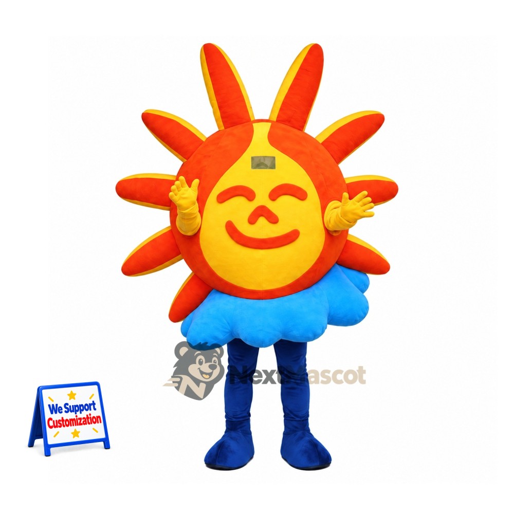 Sun Mascot Costume - Blue Outfit Sun Mascot Costume - Blue Outfit