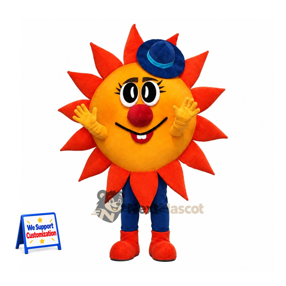 Sun Mascot Costume - Blue Hat